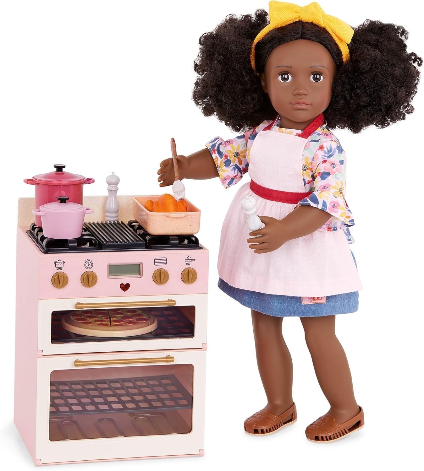 18 Inch Doll Oven Playset w/ Lights Sounds Pretend Food Kitchen