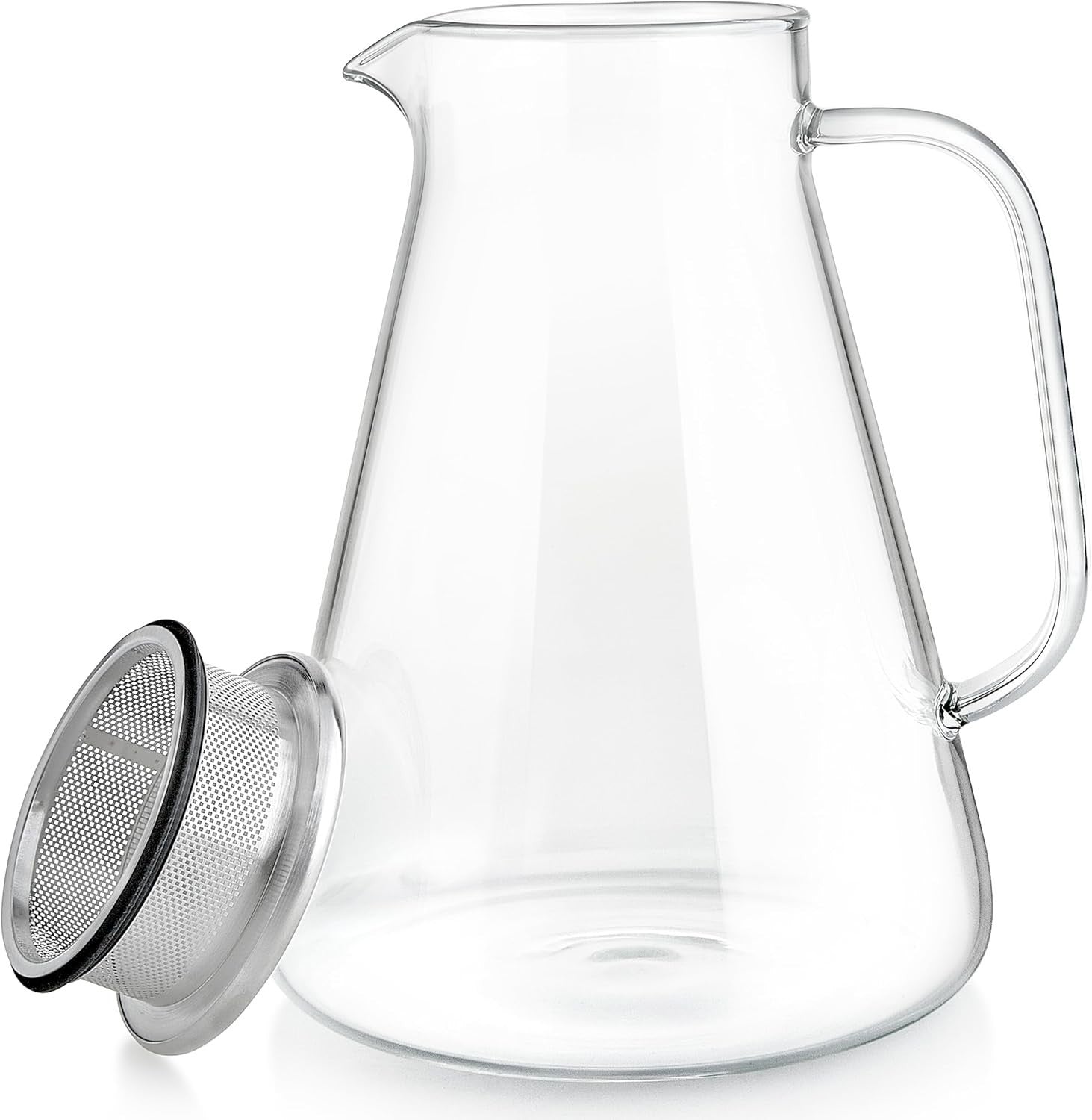 Glass Tea Maker Kettle 56oz Stovetop Safe Loose Leaf Tea Pot Filter