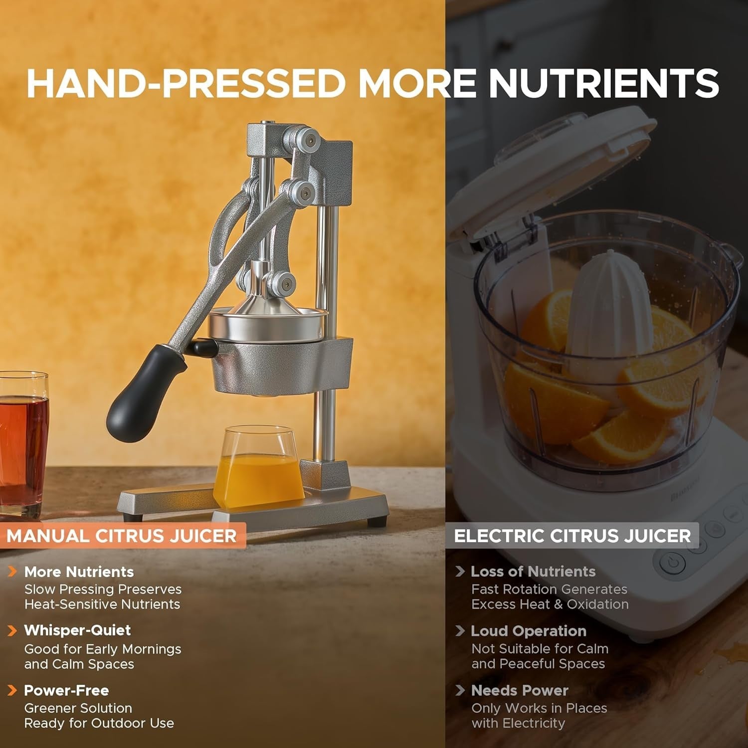 Heavy Duty Manual Citrus Press Cast Iron Juicer Orange Lemon Lime