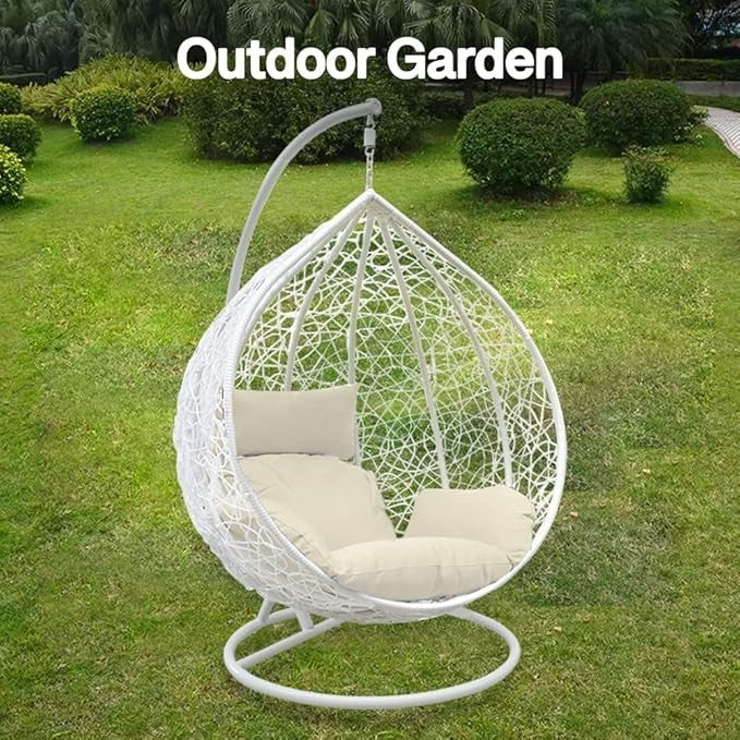 Hanging Rattan Egg Chair Swing Seat Hammock w/ Cushions Indoor Outdoor Garden