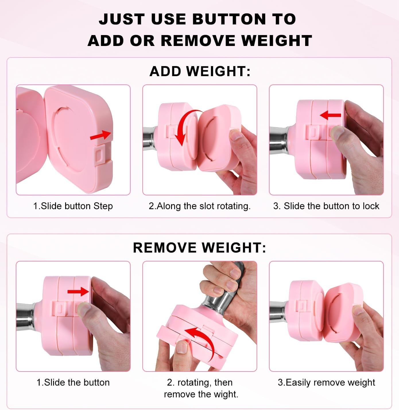 Square Adjustable Dumbbells 4-in-1 Pair 2–10kg Compact Non-Slip Weights
