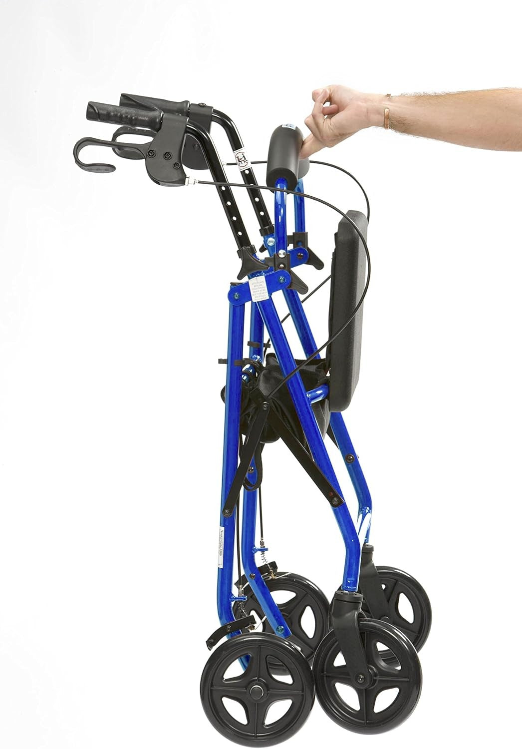 Lightweight Folding Rollator Walker Seat Underseat Bag Adjustable Height