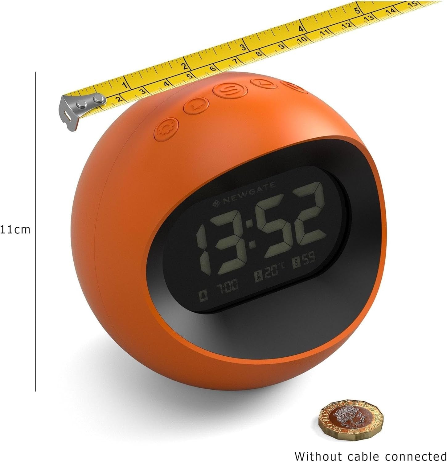 Retro Digital Alarm Clock LED Display Round Bedside Desk Clock