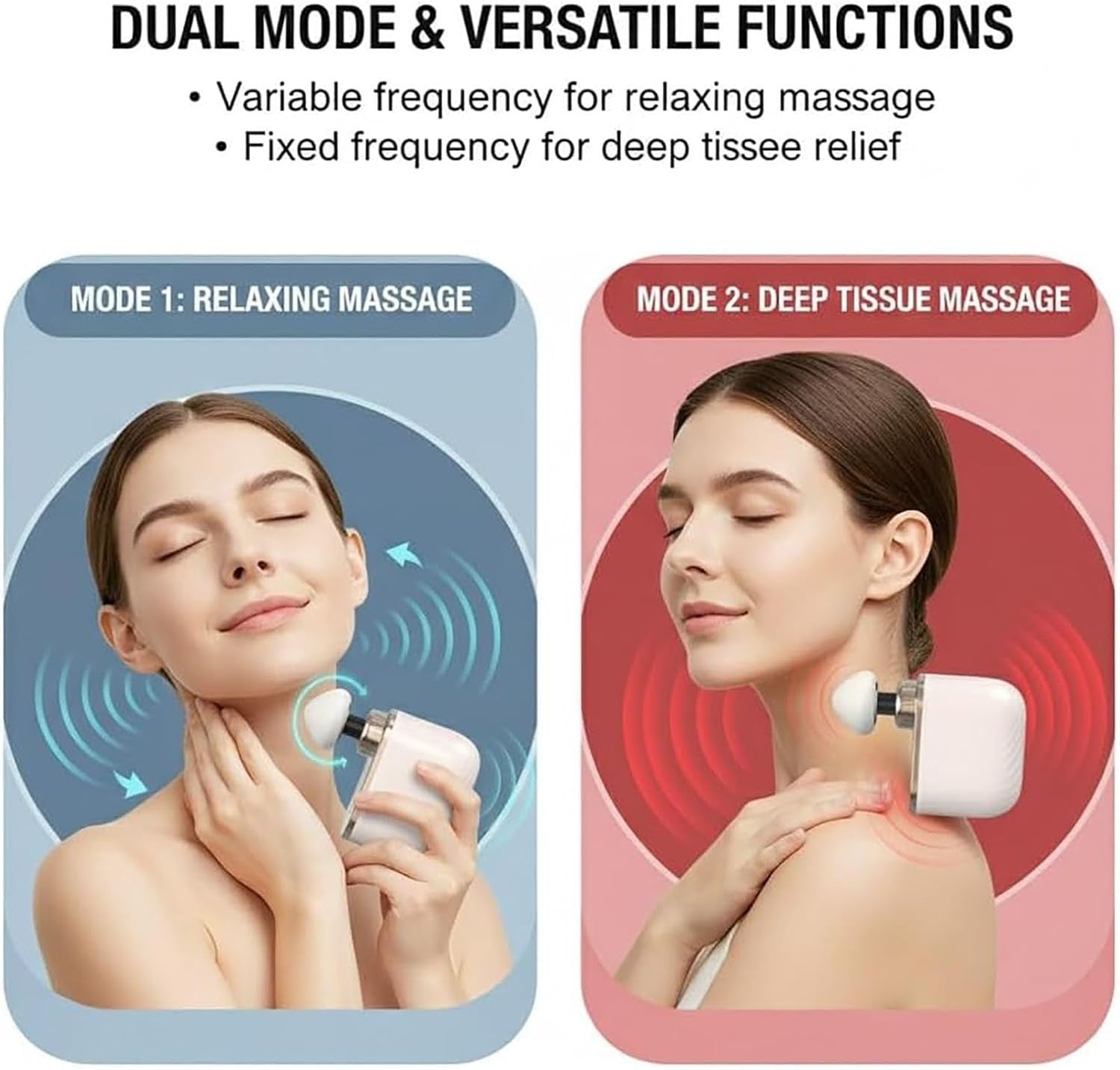 Mini Massage Gun Deep Tissue Percussion Pain Relief Quiet Travel Size 2 Pack