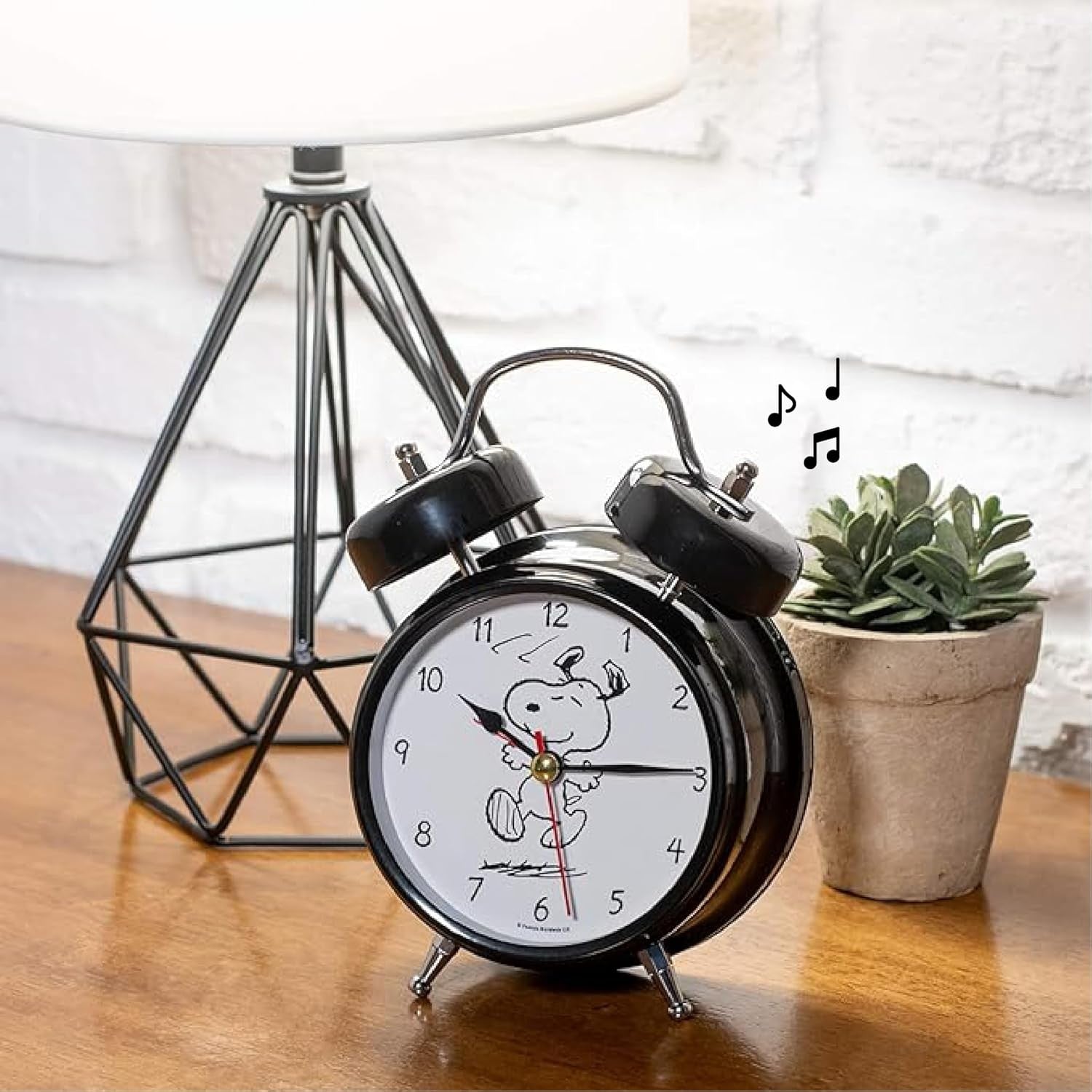 Black Twin Bell Alarm Clock Retro Loud Ring Backlit Face Bedroom