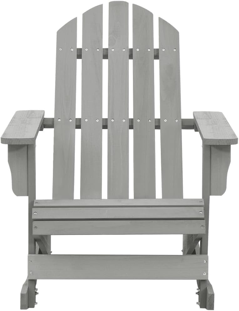 Outdoor Grey Wooden Rocking Chair, Durable Hardwood, Weatherproof Patio Seat