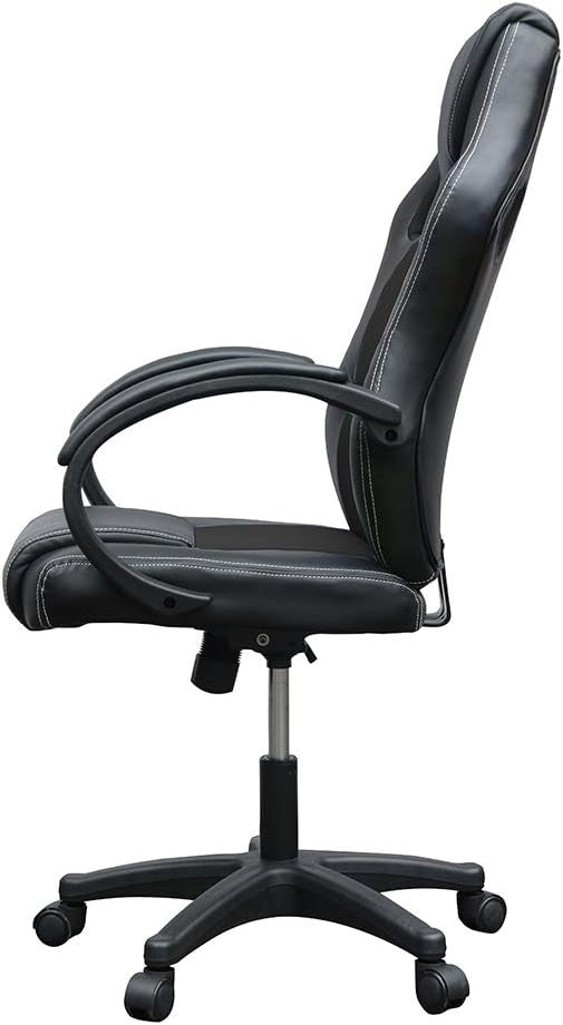Racing Style Gaming Chair Black PU Leather Ergonomic Swivel Desk