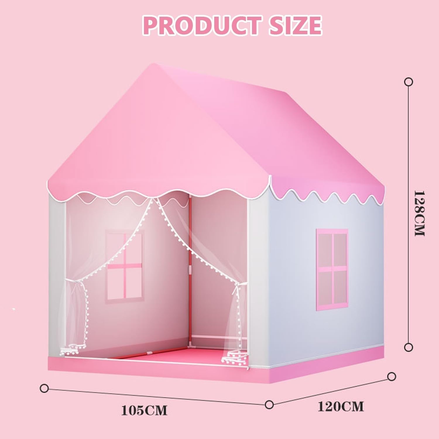 Large Princess Kids Play Tent Indoor w Lights Toddler Playhouse