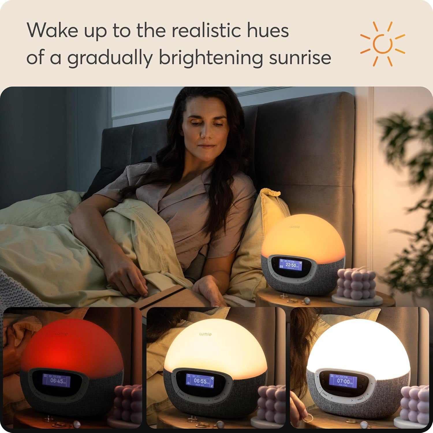Sunrise Wake Up Alarm Clock Radio Dimmable Sleep Sounds Light Therapy