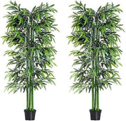 Set of 2 6FT Artificial Bamboo Trees Potted Greenery Plant Home & Garden Decor