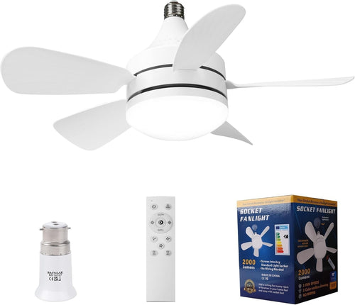 SAUGLAE Ceiling Fan with Lights Remote 3 Speeds 3 Colors LED