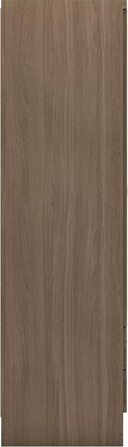 Rustic 4 Door 2 Drawer Oak Wardrobe with Mirror & Spacious Storage