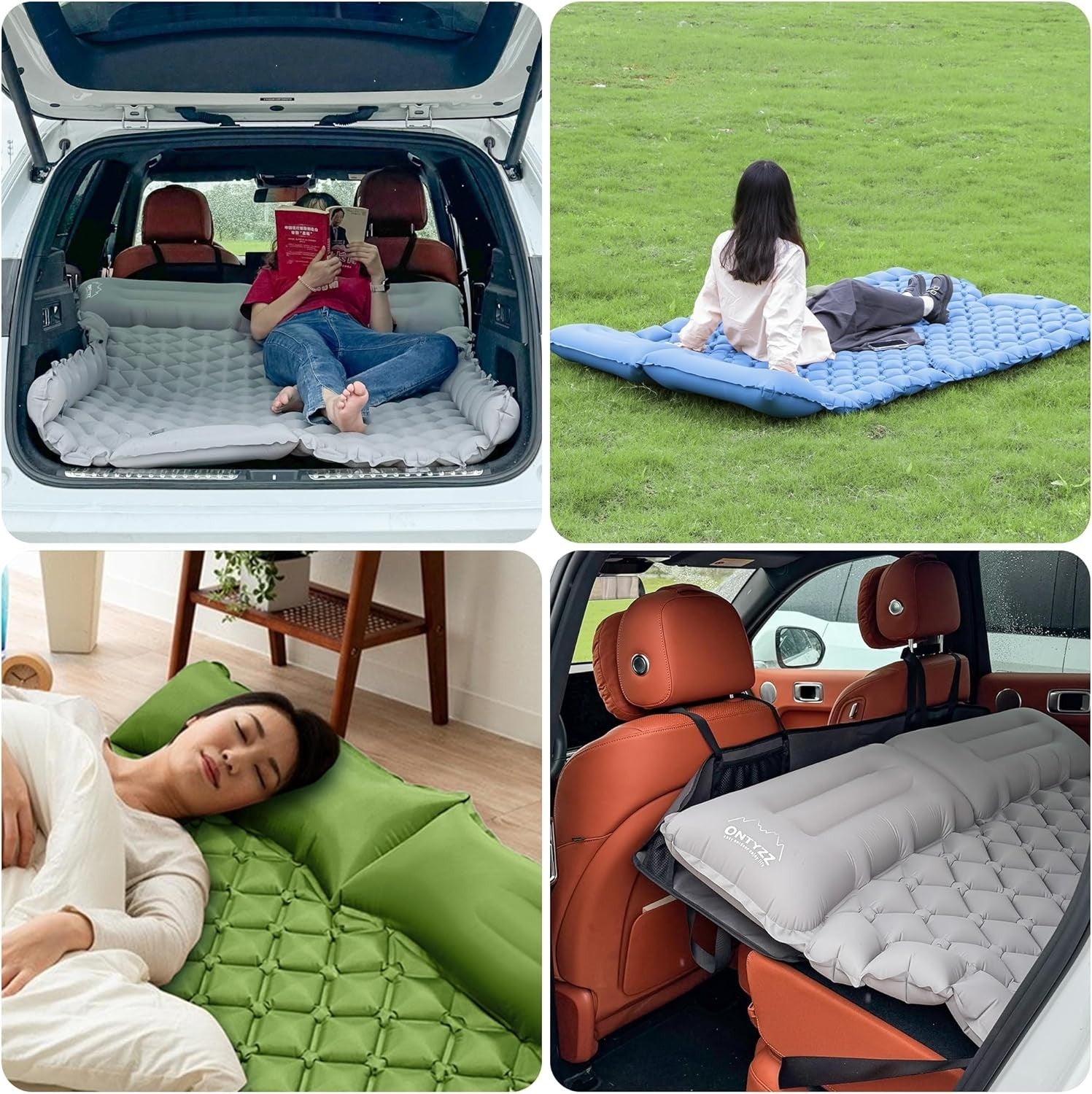 2-Person Car Air Mattress SUV Inflatable Bed Camping Travel Mat 183x131x7cm