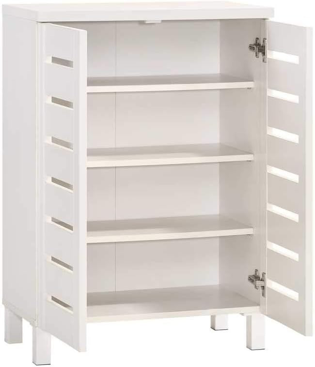 2 Door Shoe Storage Cabinet Slim Organizer 60x33x87 cm White