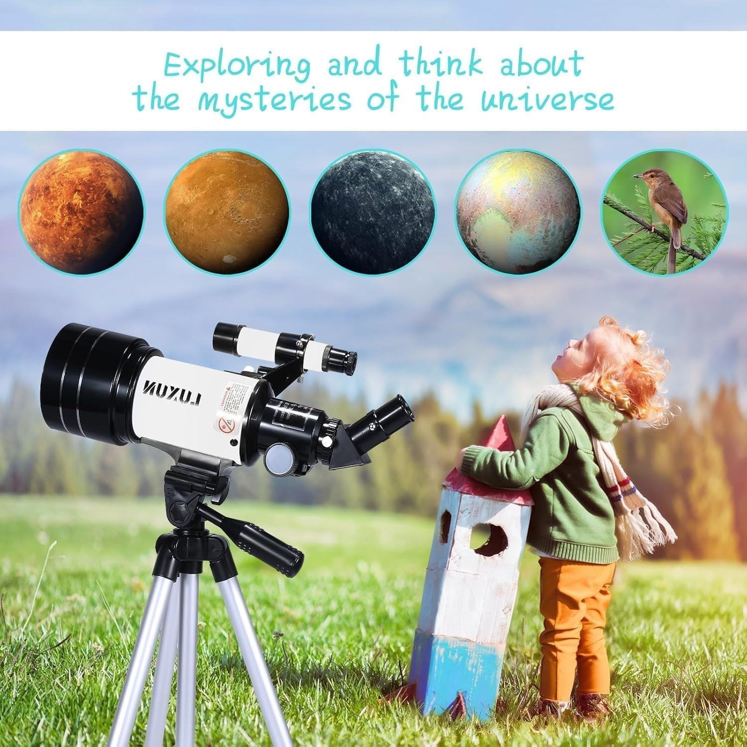 Astronomical Telescope 70mm White with 150X Magnification & Tripod