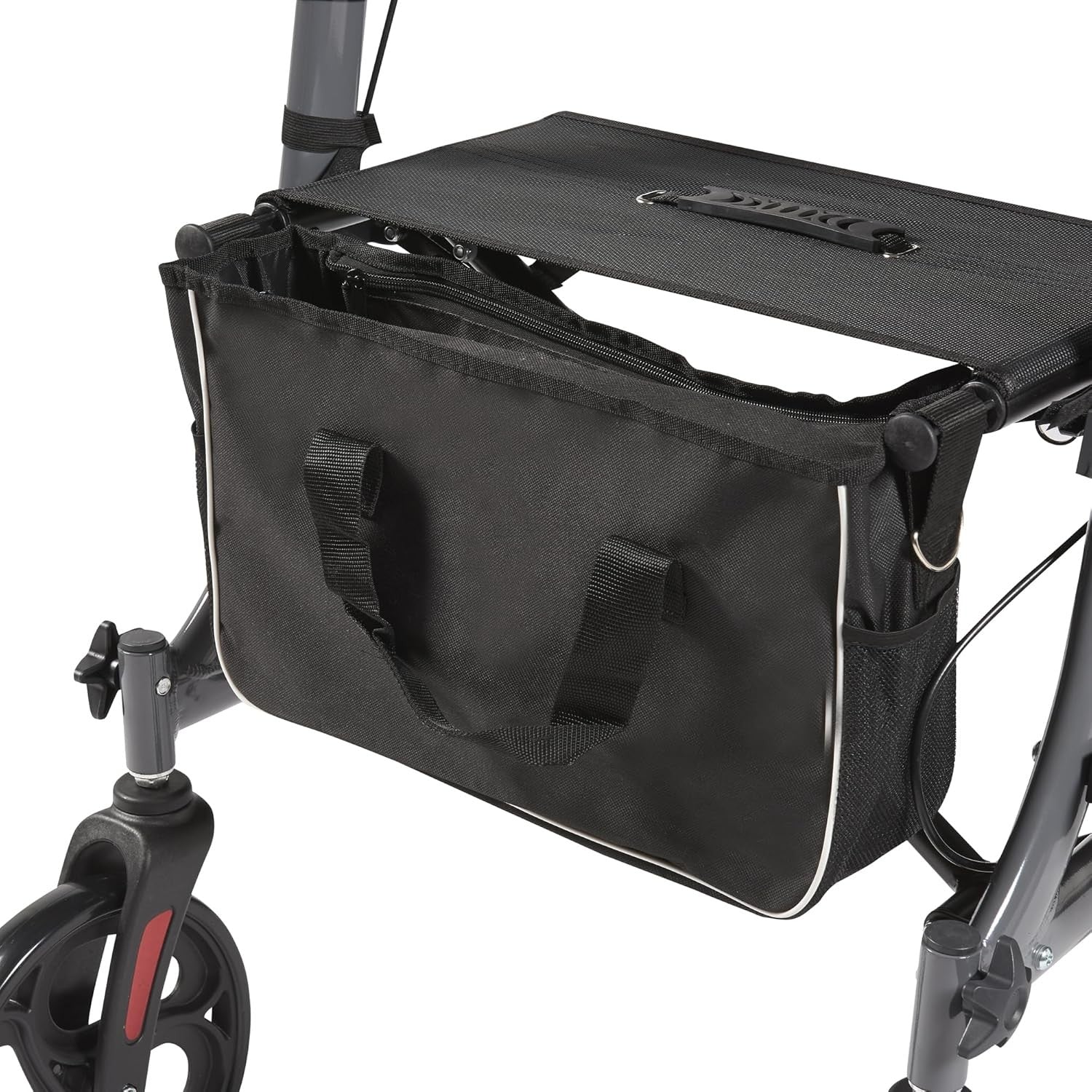 Lightweight Folding Rollator Walker with Seat Lockable Brakes 20cm Wheels