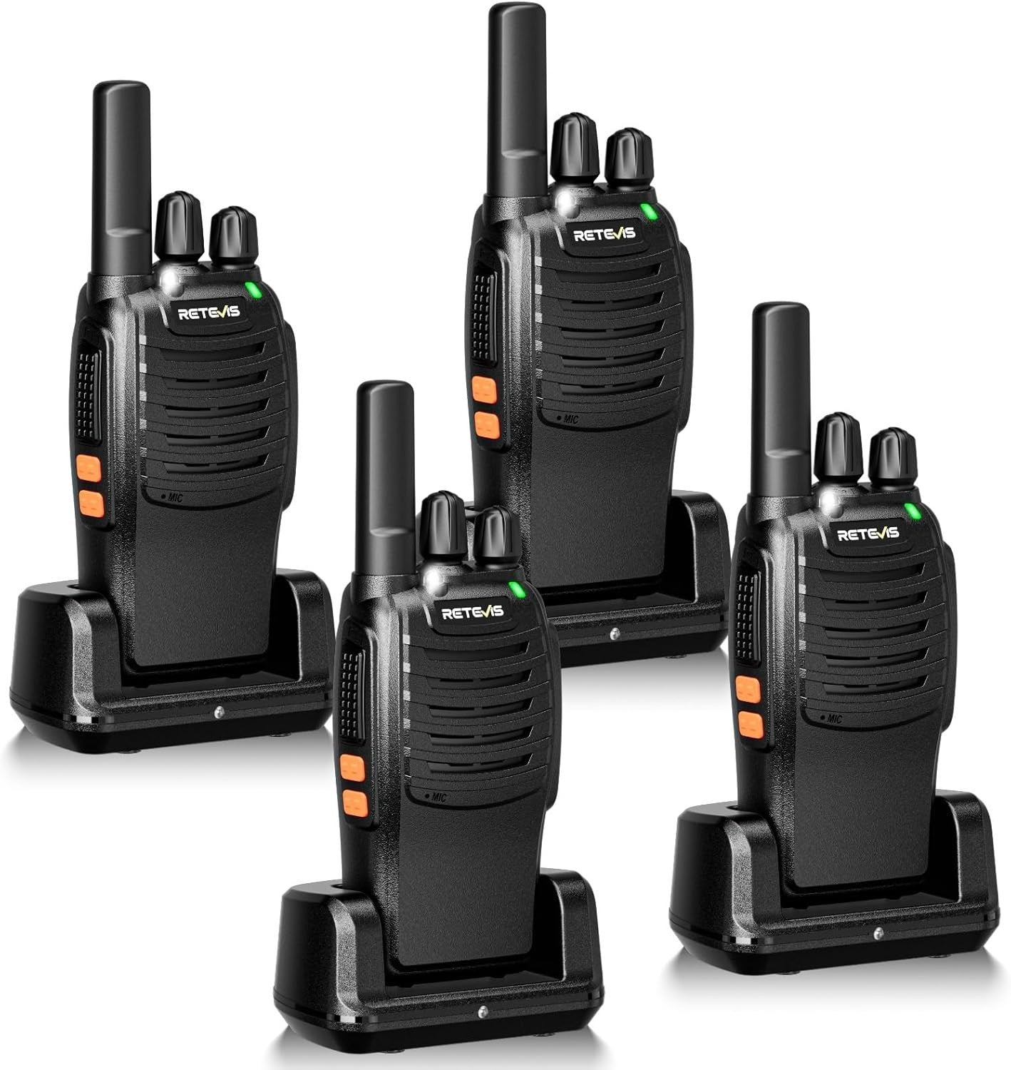 PMR446 Walkie Talkies 4 Pack USB-C VOX Emergency Long Range Radio