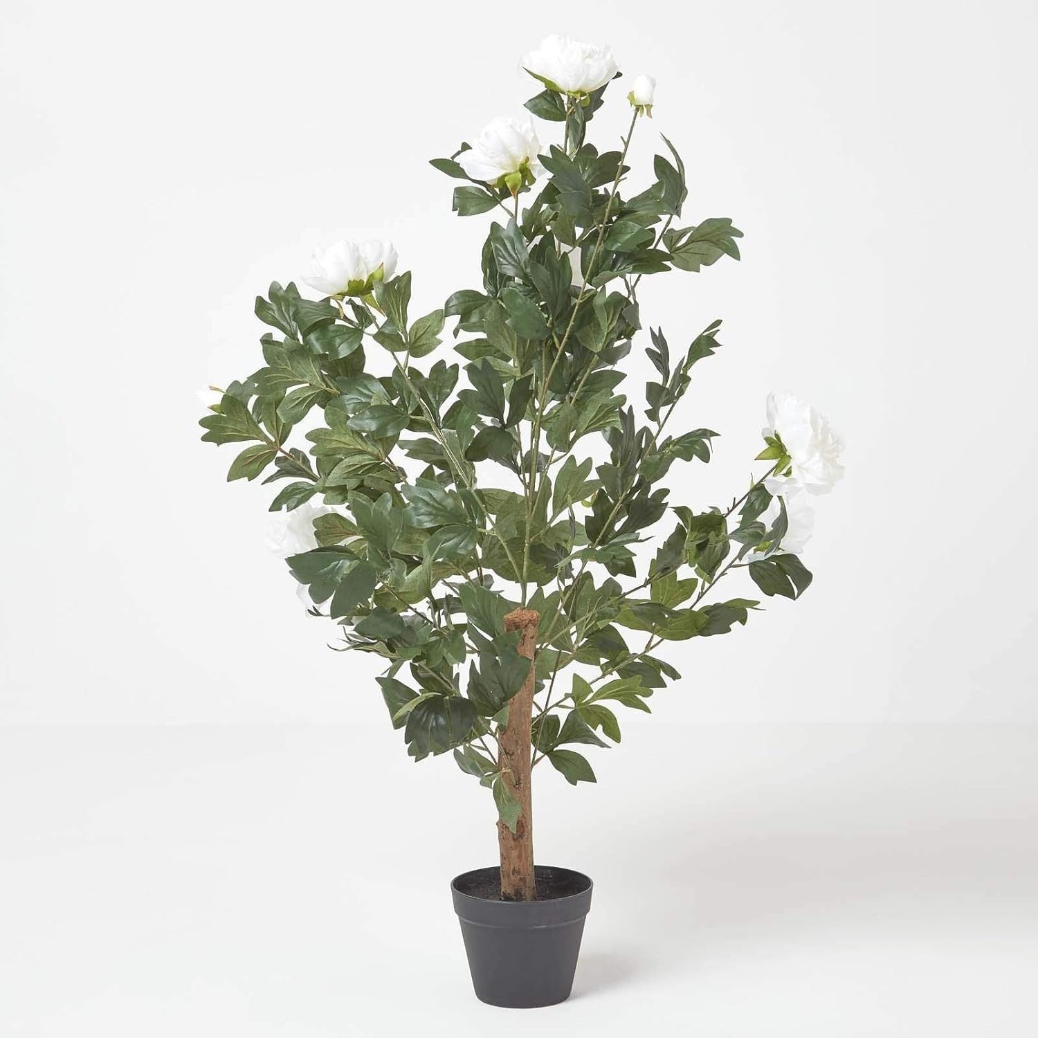 Artificial Cream Peony Tree 100cm Tall Faux Potted Plant Home Indoor Decoration