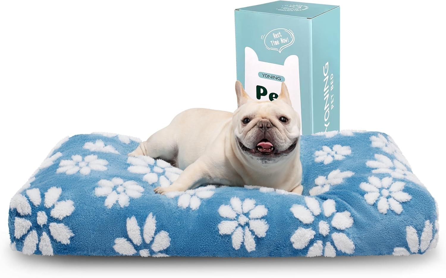 30x20in Dog Bed Washable Crate Mattress Blue Flower
