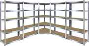 Heavy Duty Galvanised Corner Shelf Unit L-Shape 180x90/70x40cm 175KG