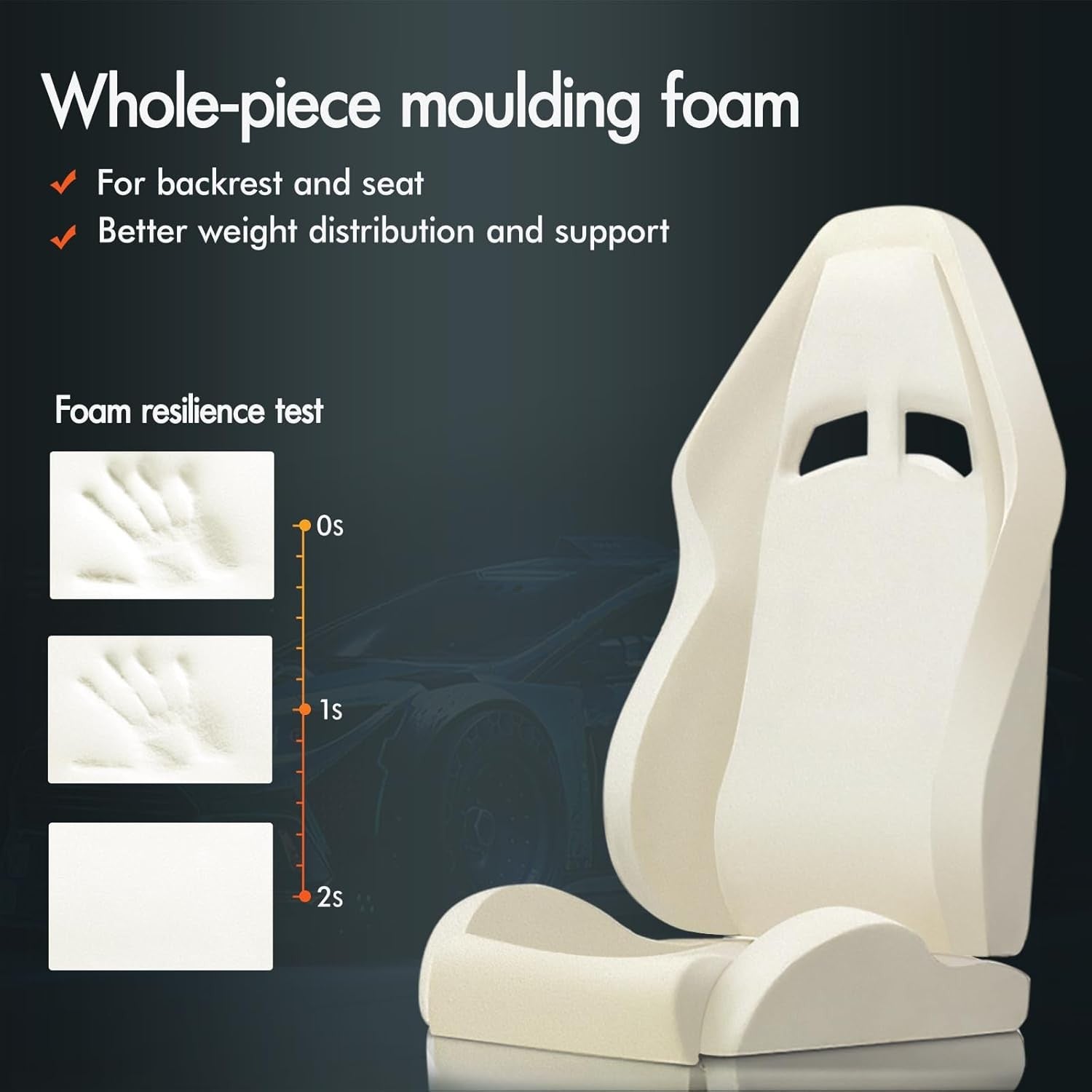 Gaming Chair w/ Massage Lumbar Reclining High Back & Footrest
