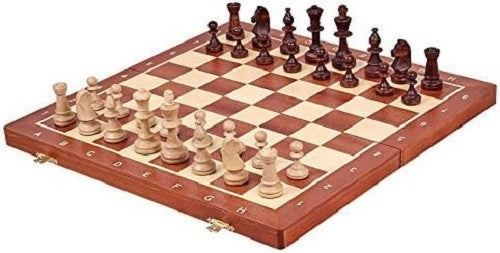 48cm Tournament Wooden Chess Set – Weighted Staunton Pieces & Folding Board