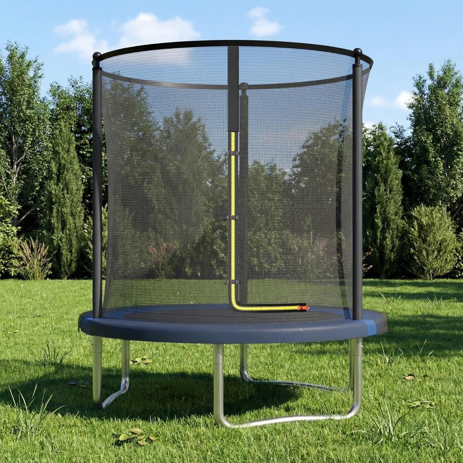 6FT Outdoor Garden Trampoline Safety Enclosure Net Kids Adults Blue
