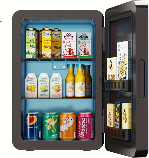22L Mini Fridge Portable Cooler & Warmer for Bedroom Office Black