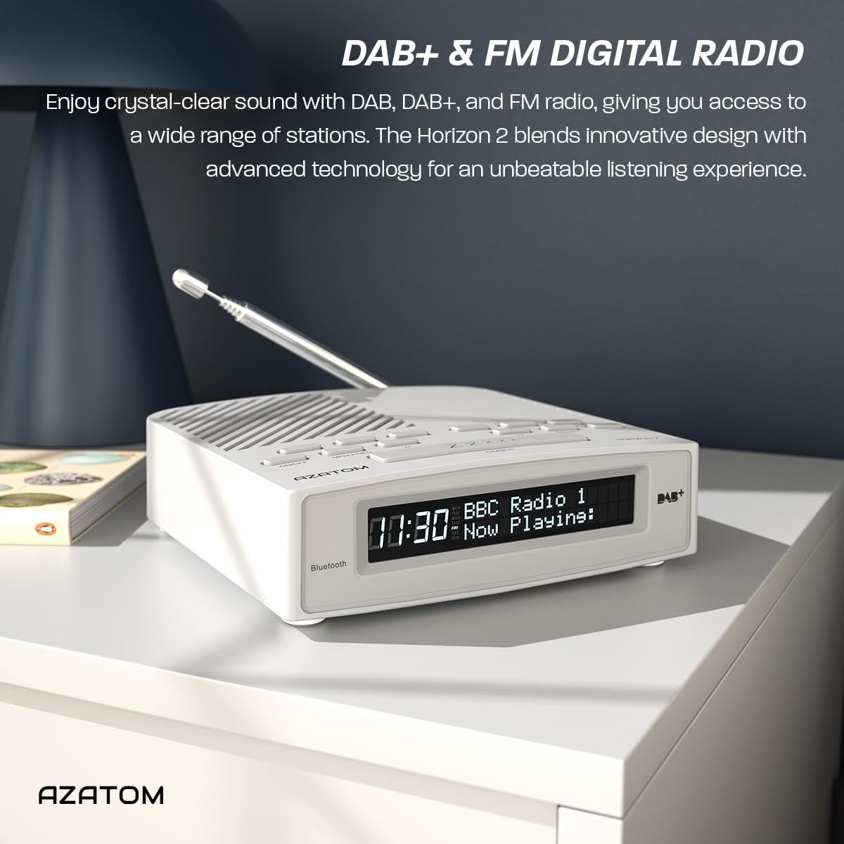 DAB DAB+ FM Bedside Digital Radio Alarm Clock Bluetooth USB Charging