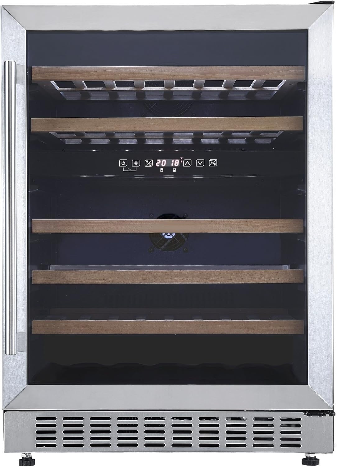 60cm Built In Wine Cooler Under Counter Fridge Digital Control 54 Bottle
