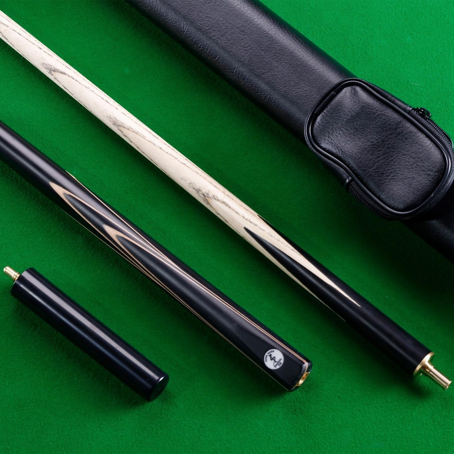 3/4 Cut Snooker Pool Cue 57" 9.5mm Tip Extension Case Wood Choice