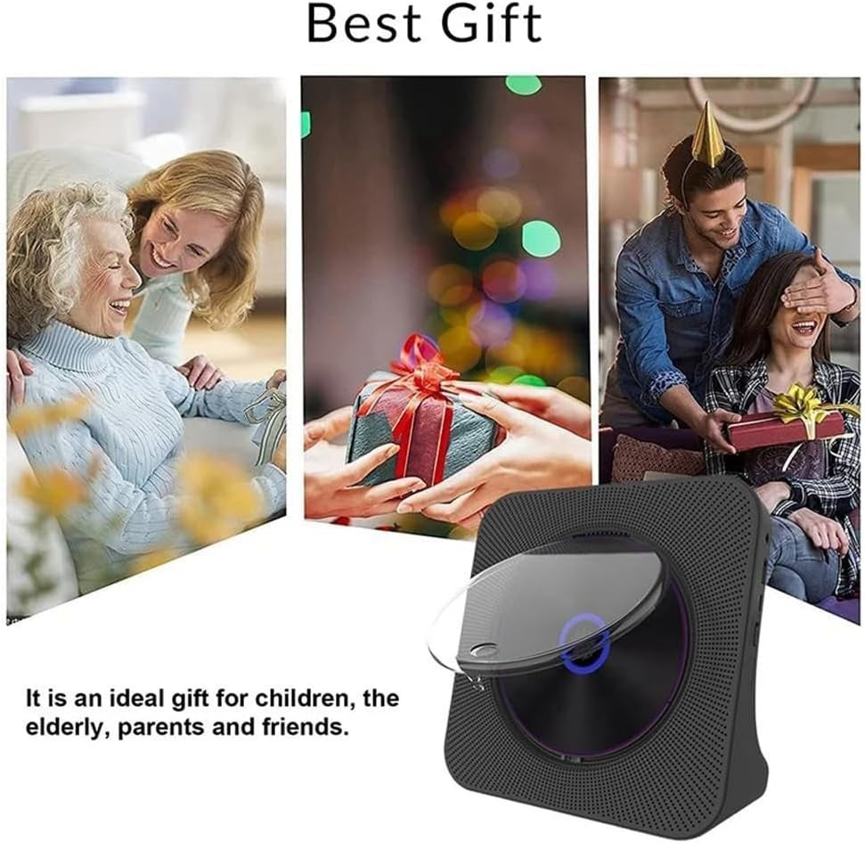 Portable Bluetooth CD Player HiFi Speakers FM Radio USB AUX Remote