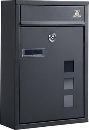 Lockable Wall Mounted Mailbox Outdoor Post Box Waterproof Steel 8.5x21.5x32cm