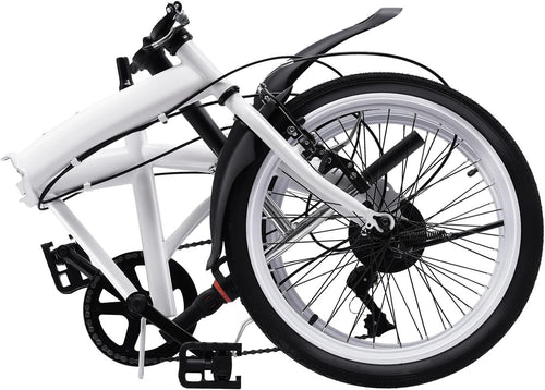 20" Folding Commuter Bike with 7-Speed Gears, Carbon Steel, Portable