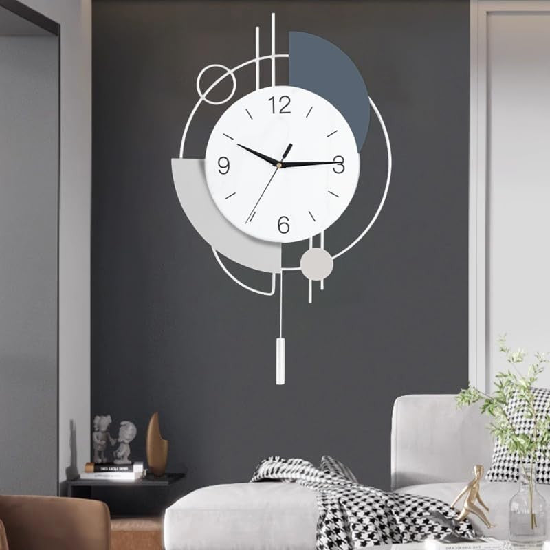 Large Modern Wall Clock Silent Luxury Decorative Non-Ticking Clock 33×55cm
