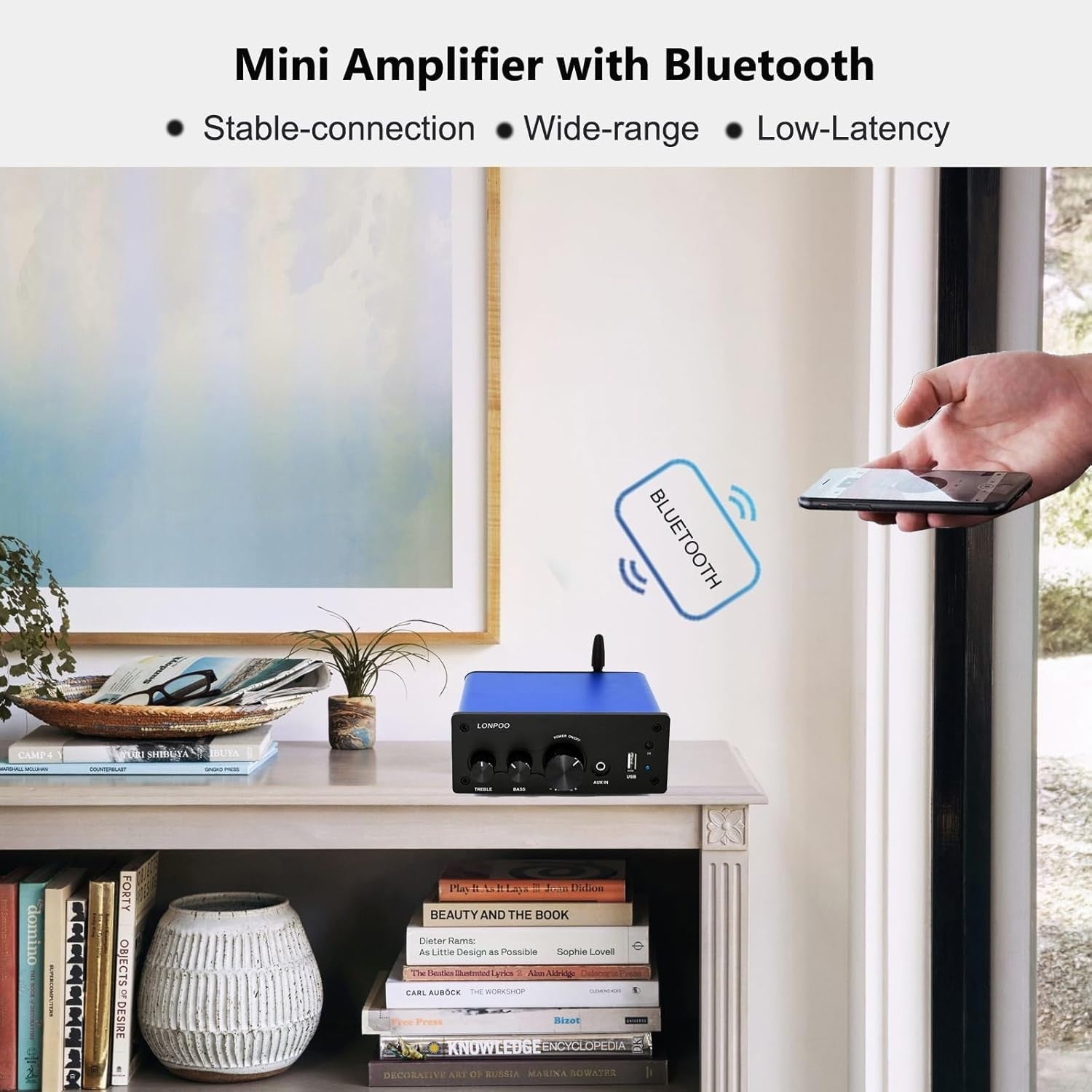 200W RMS Stereo Amplifier Bluetooth 5.3 Optical USB