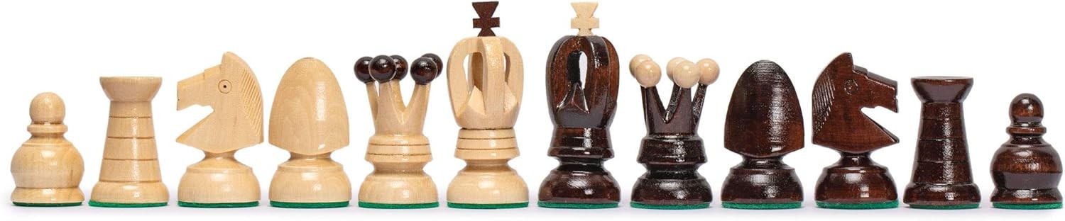 Luxury 45cm Wooden Folding Chess Set – Felt Bottom Pieces & Large Board