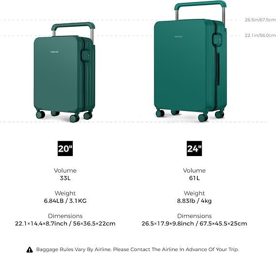 Lightweight Hard Shell Suitcase Spinner Wheels Check In Travel Case