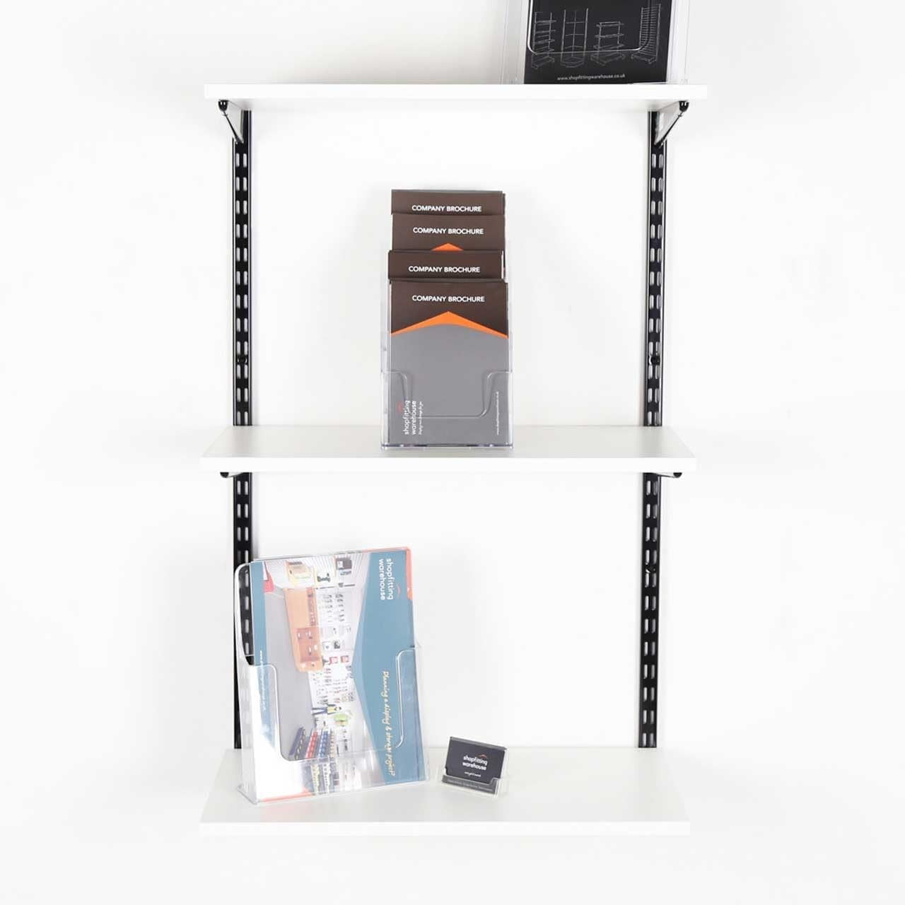 3-Tier Adjustable Floating Wall Shelf Black & White 100x90x32cm