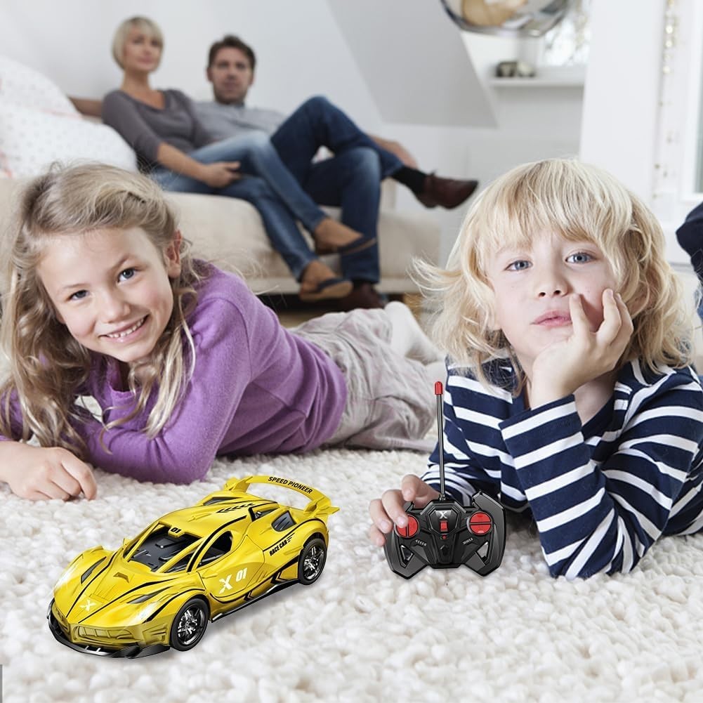 Yellow RC Drift Car for Kids – Remote Control, Driftable, 22×10×8 CM