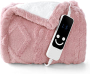 Electric Heated Throw Blanket Pink Sherpa Fleece 5 Heat Levels Auto Off 127x152c
