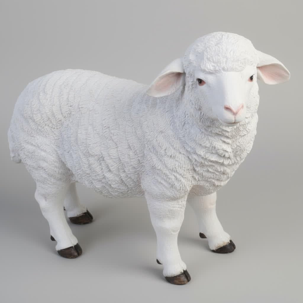 Standing Sheep Garden Ornament Resin Farm Animal Statue Outdoor Decor Gift