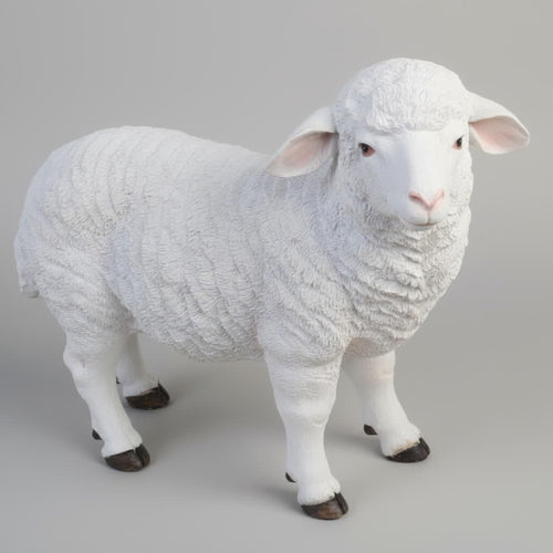 Standing Sheep Garden Ornament Resin Farm Animal Statue Outdoor Decor Gift