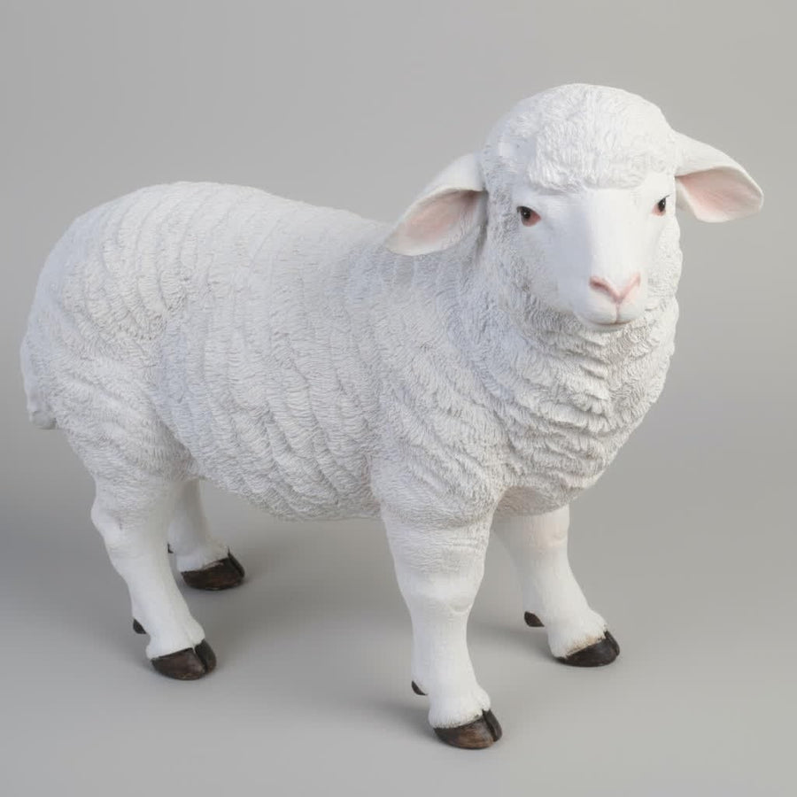 Standing Sheep Garden Ornament Resin Farm Animal Statue Outdoor Decor Gift