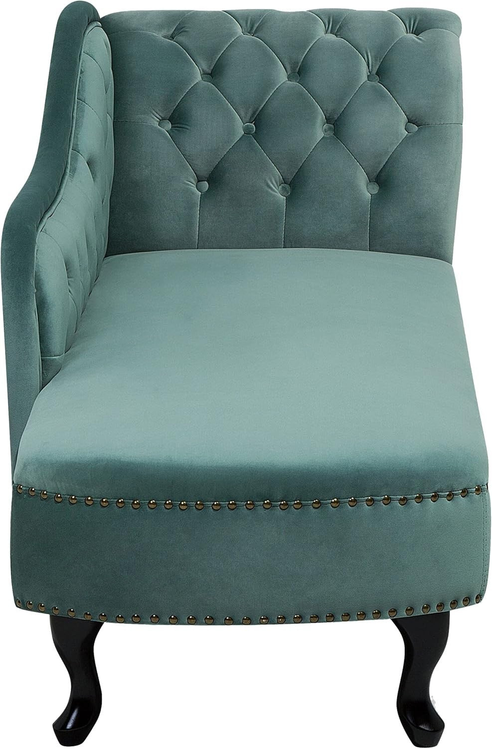 Right Hand Velvet Chaise Lounge Tufted Chesterfield Sofa Mint Green