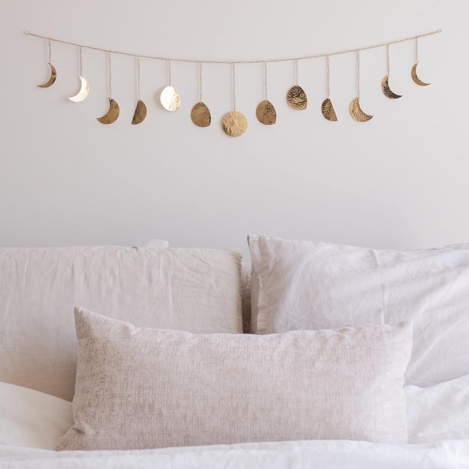 Handmade Gold Moon Phase Wall Decor 36" Celestial Boho Art