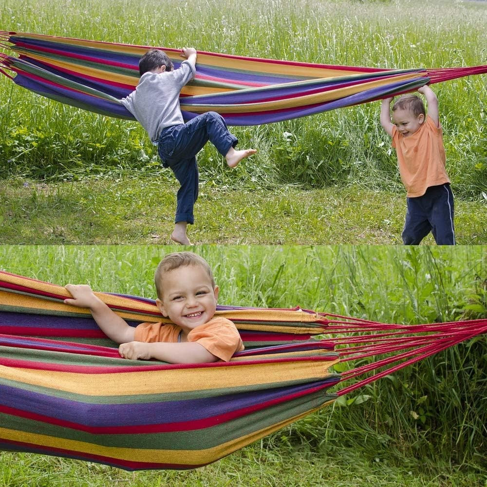 Portable Cotton Camping Hammock 190x100 cm - Durable, Comfortable & Lightweight