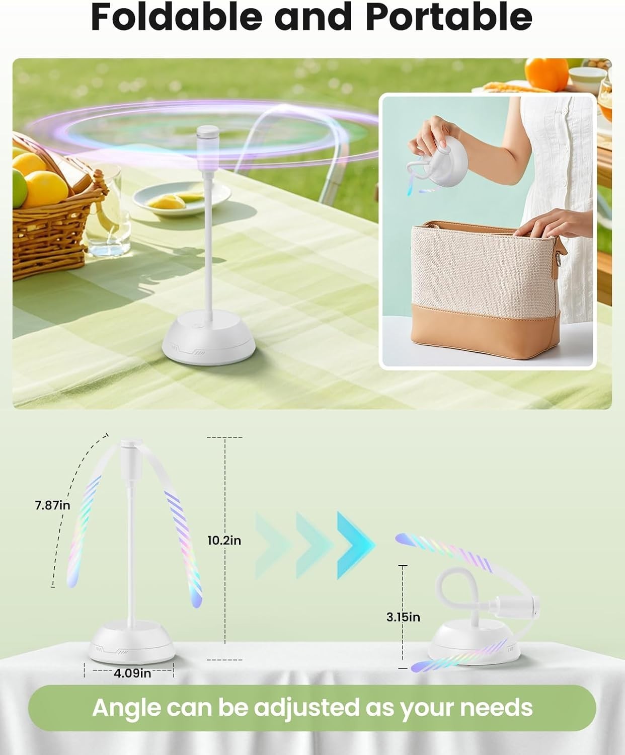 4-Pack Table Food Fan – Battery Powered Silent Gooseneck Fly Repellent for BBQ