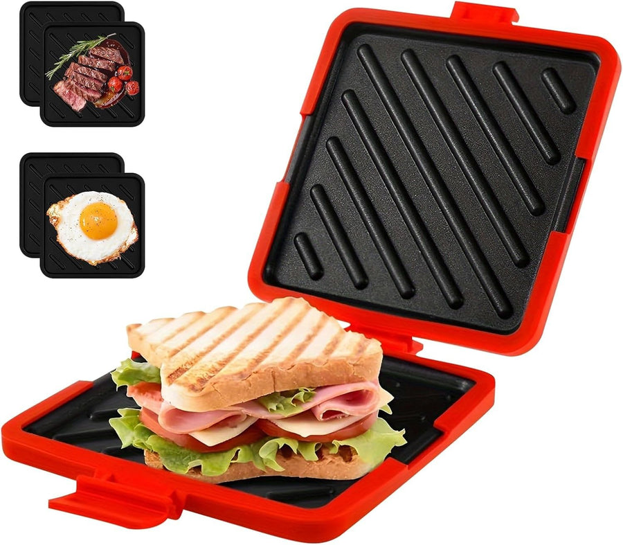Microwave Toastie Maker Non Stick Adjustable Sandwich Cooker Silicone Heatwave
