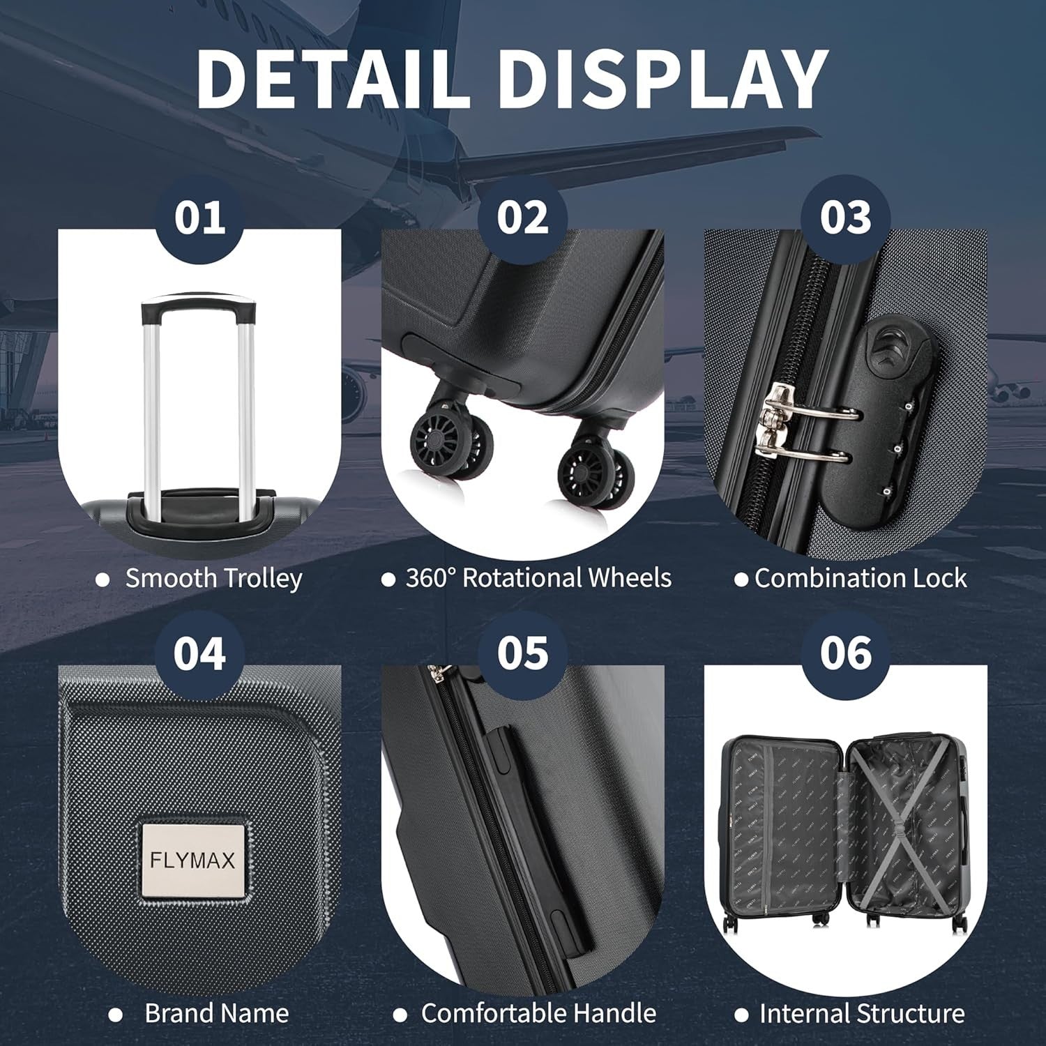 32” Extra Large Hard Shell Suitcase Lightweight ABS 4 Spinner Wheels